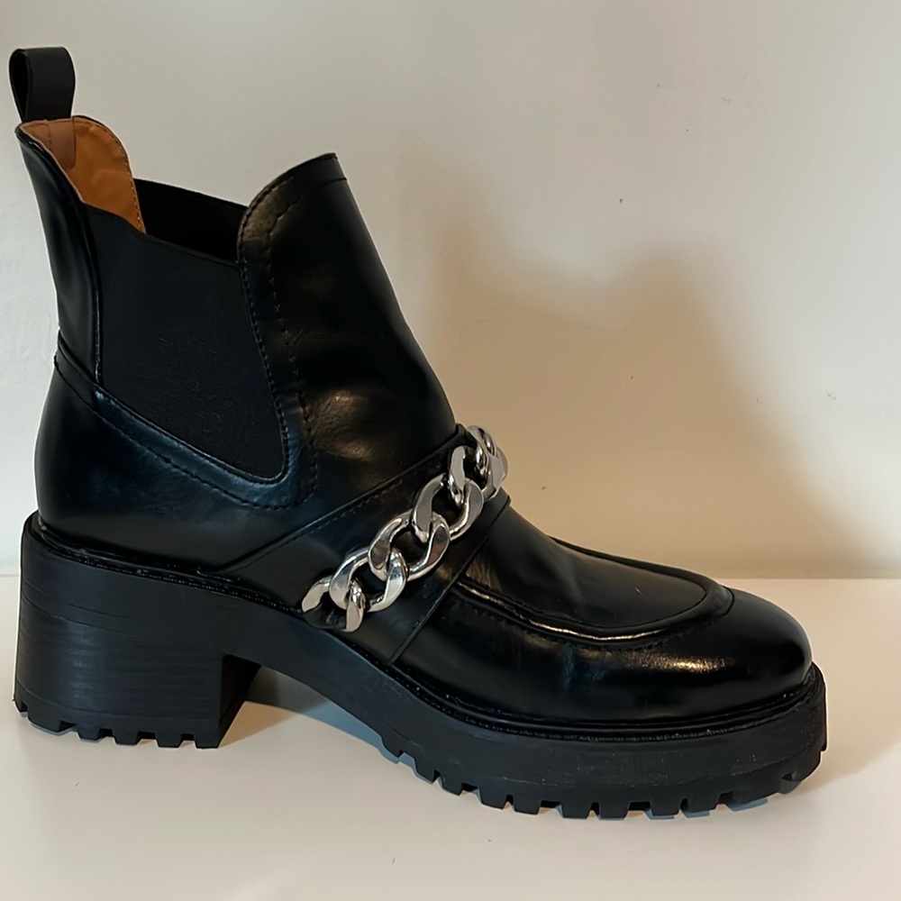 Zara Chunky Black boots sz 40 Grungy motorcycle‎ motobike dark romance whimsgoth